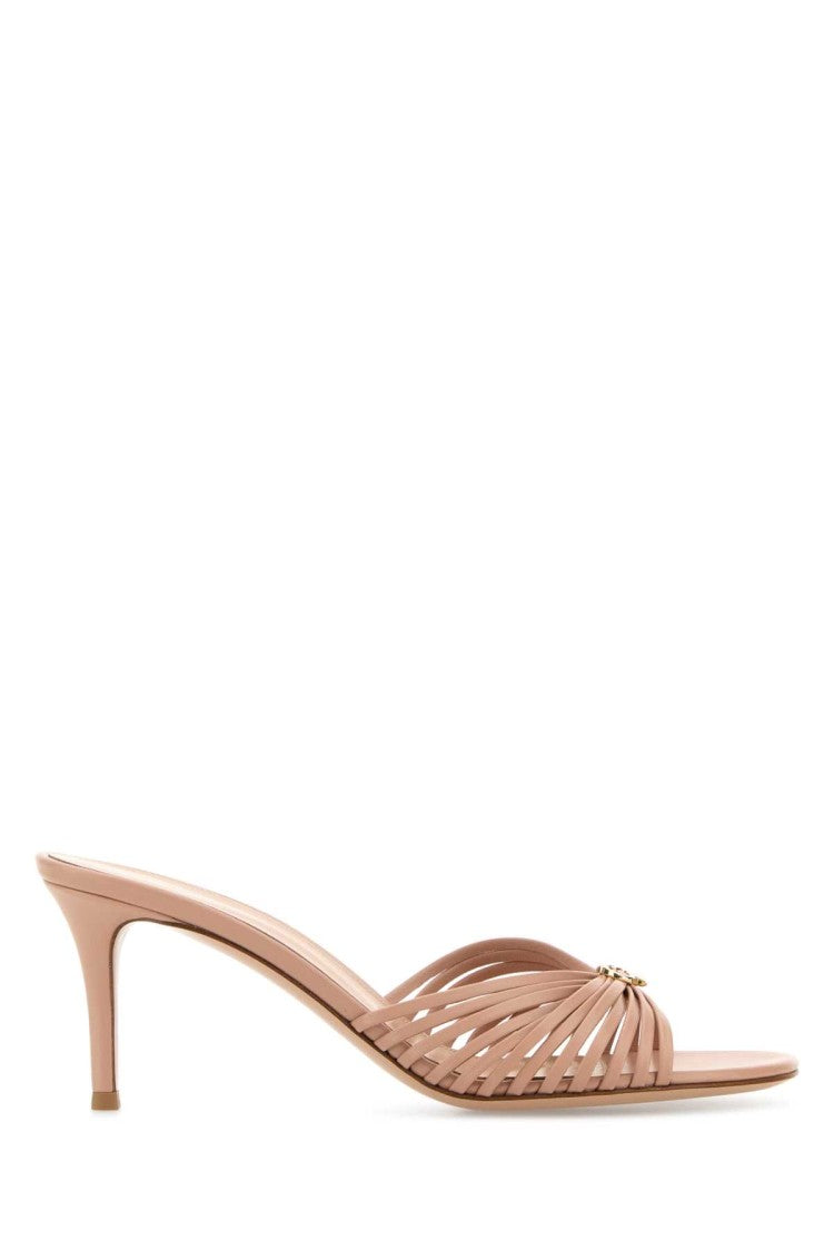 Gianvito Rossi Pink Leather Vyna Mules