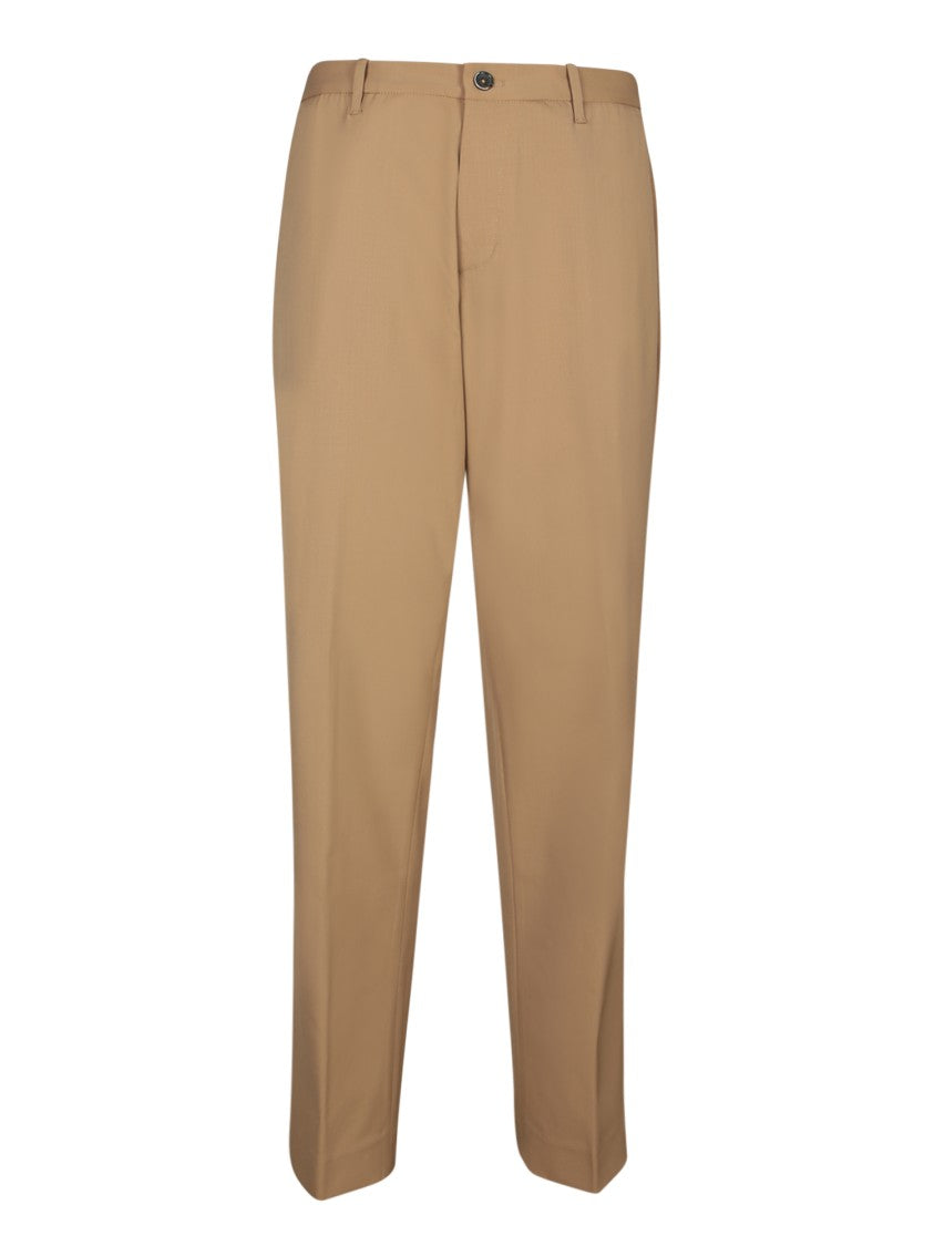 Nine In The Morning Tailored Beige Trousers With Classic Zip Fly