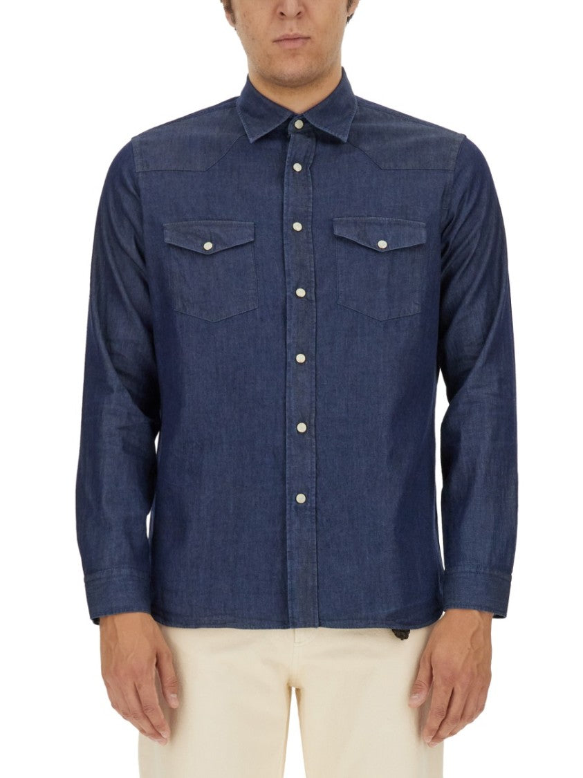 Lardini Blue Regular Fit Shirt