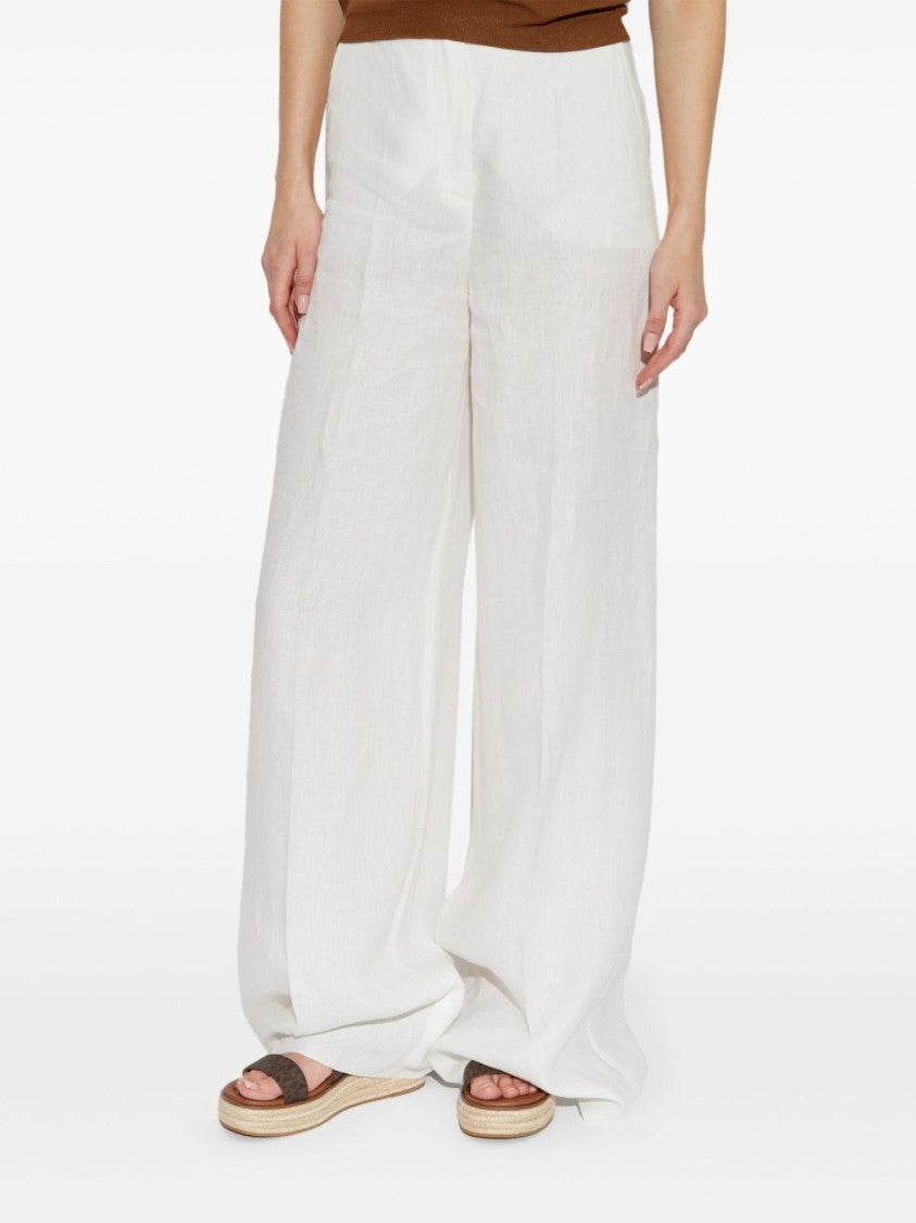 Max Mara Wide-Leg Sequoia Trousers With Pressed Crease