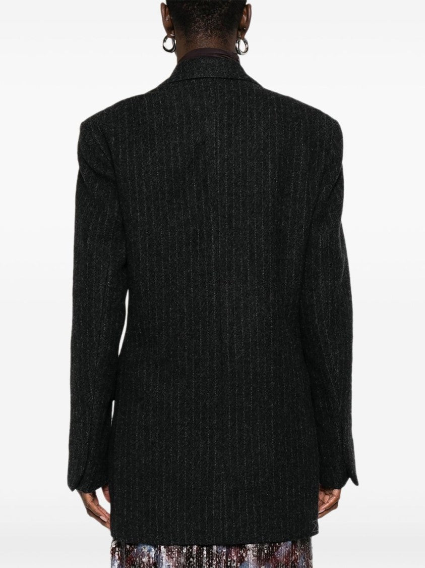 Dries Van Noten Structured Pinstripe Jacket With Notched Lapel