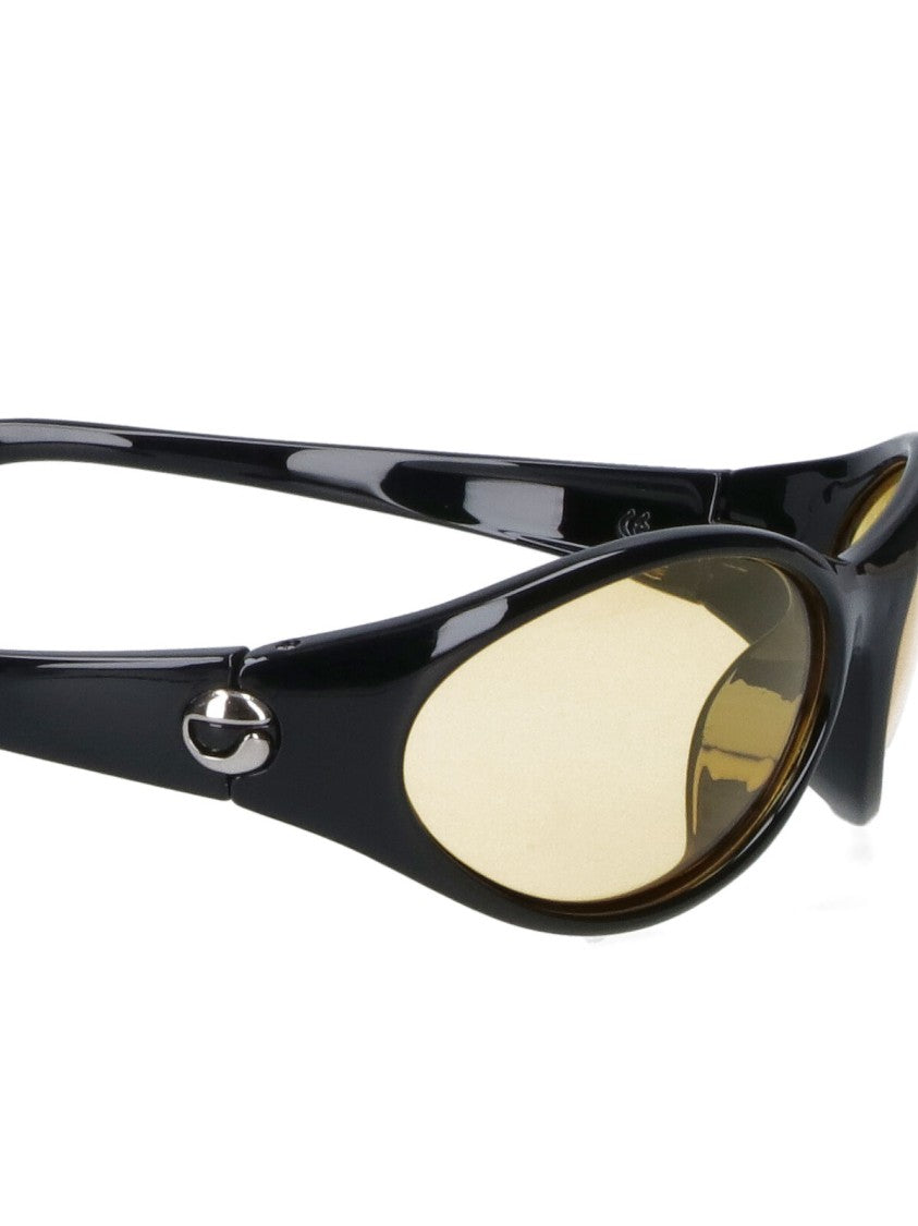 Coperni Sporty Black Acetate Sunglasses With Yellow Lenses