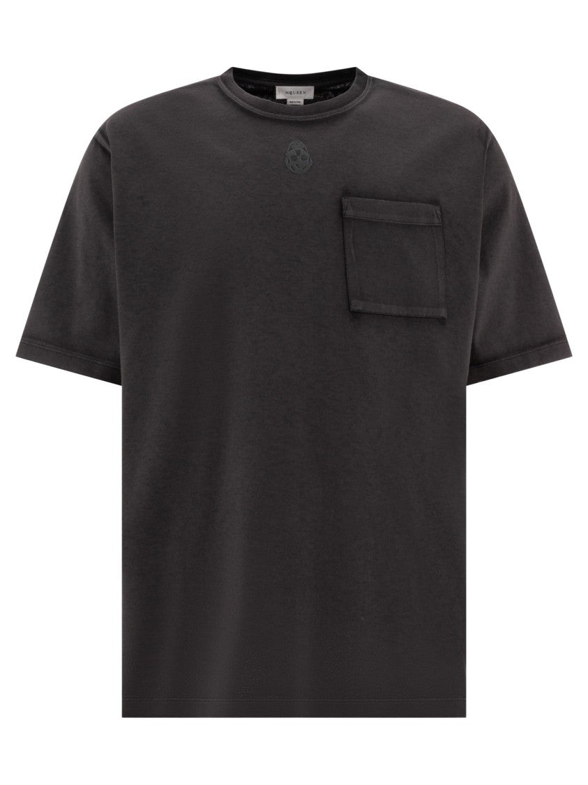 Alexander Mcqueen Black T-Shirt With Subtle Tonal Emblem
