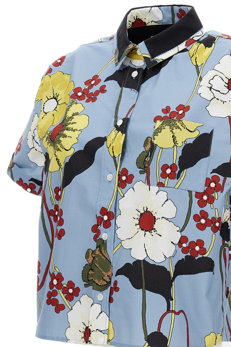 Marni Poplin Floral Printed Shirt