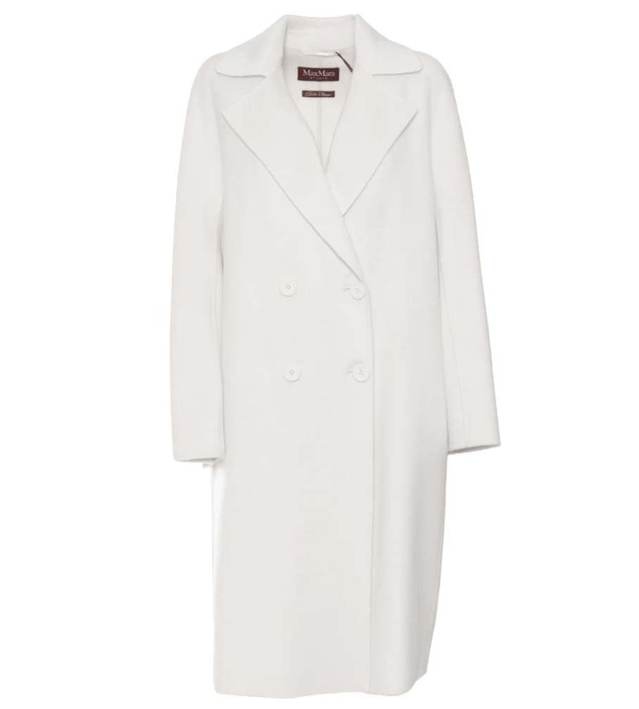 Max Mara Double-Breasted Minimalist Coat With Wide Lapel