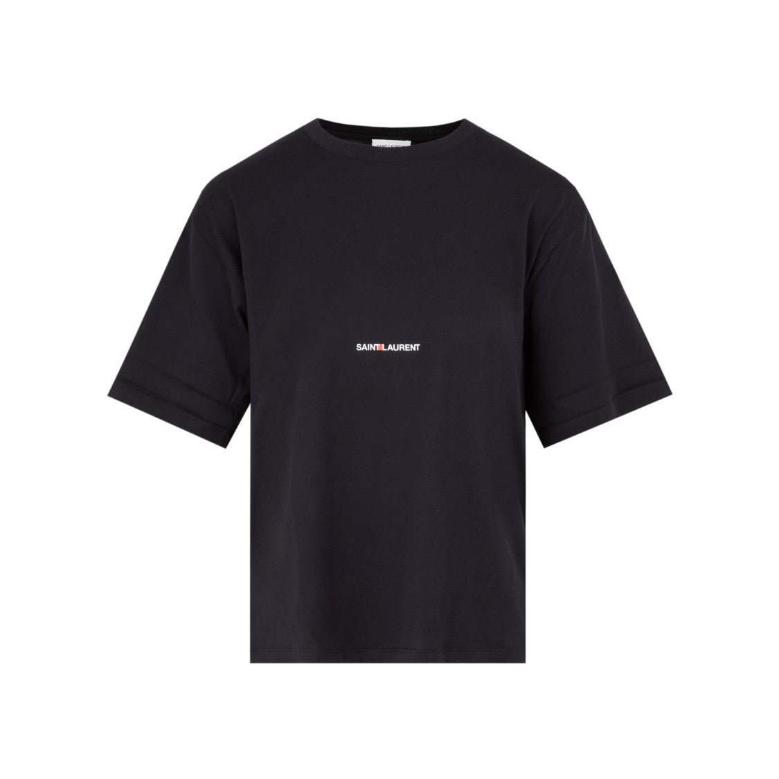 Saint Laurent Black Cotton Logo T-Shirt