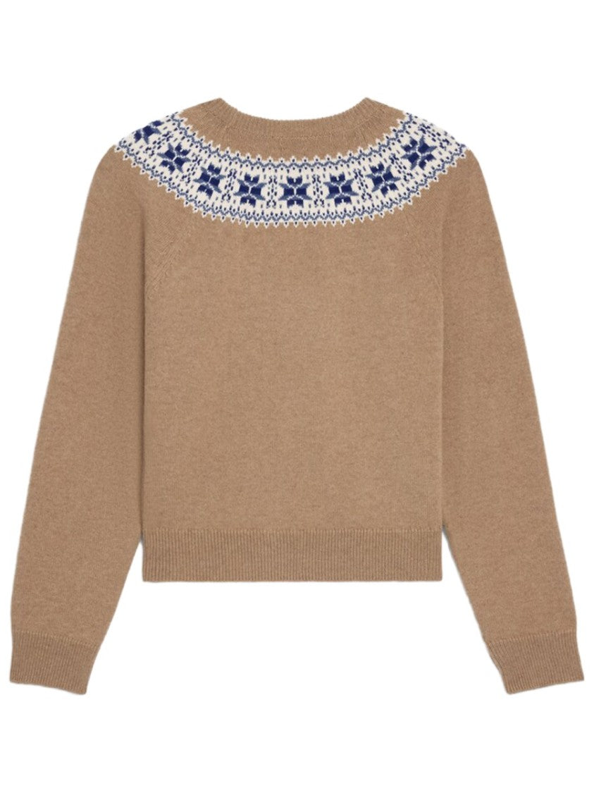 Celine Navy Fair Isle Cashmere Sweater