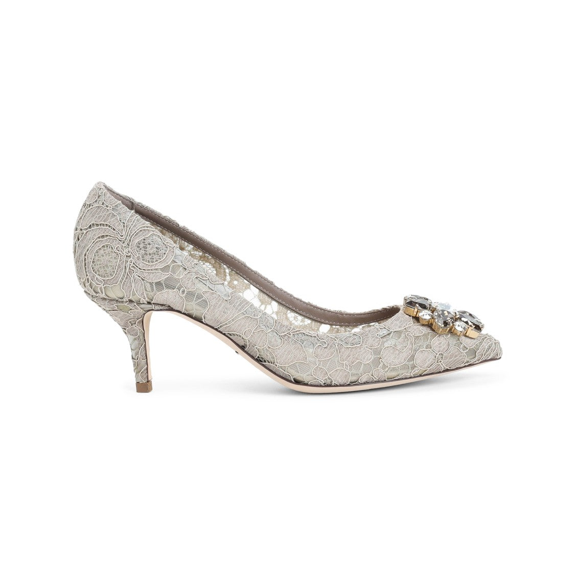 Dolce & Gabbana Neutral Lace Overlay Pumps