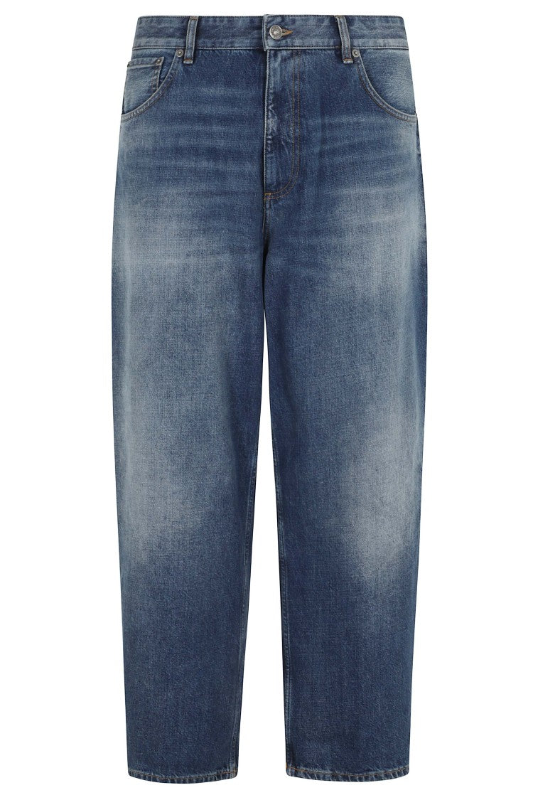 Dondup Medium Blue 5-Pocket Loose Anthony Cotton Wide-Leg Jeans