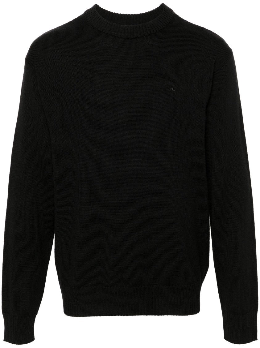 J.Lindeberg Merino Crew Neck Sweater With Subtle Ribbing Detail