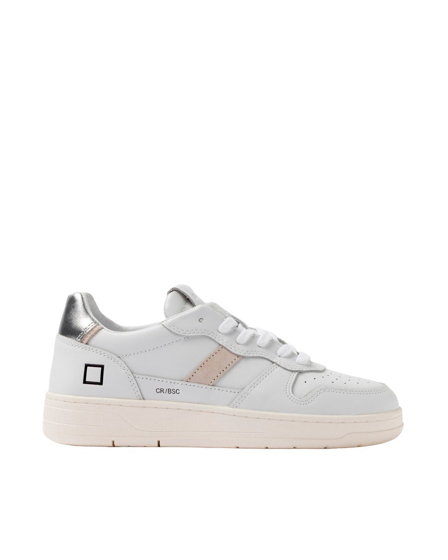 D.A.T.E White And Silver Court 2.0 Basic Sneakers