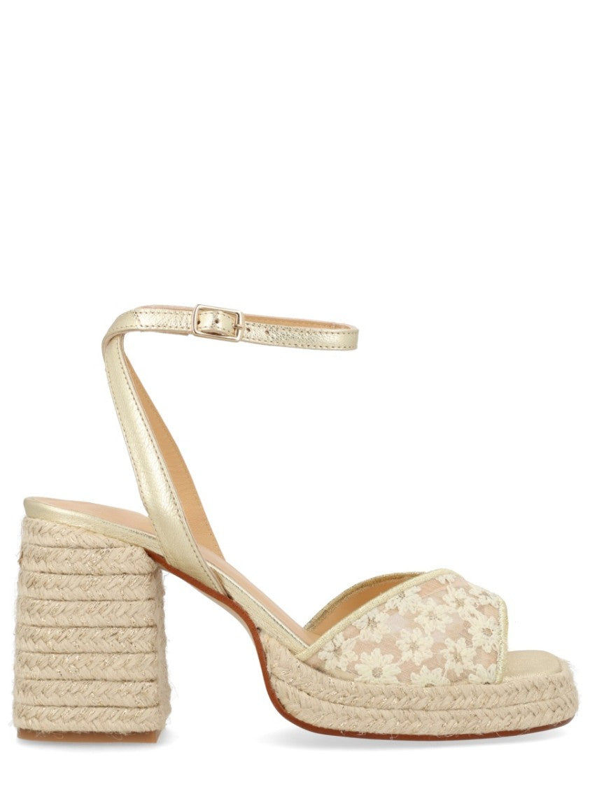 Castaner Neutral Vals Braided Jute Block Sandals