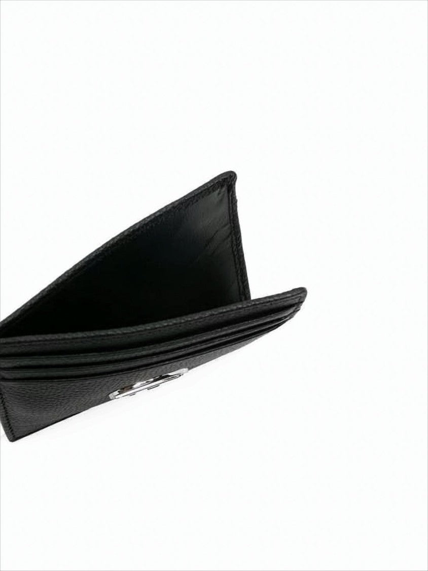 Diesel Textured Cowhide Leather Cardholder With Metallic Emblem