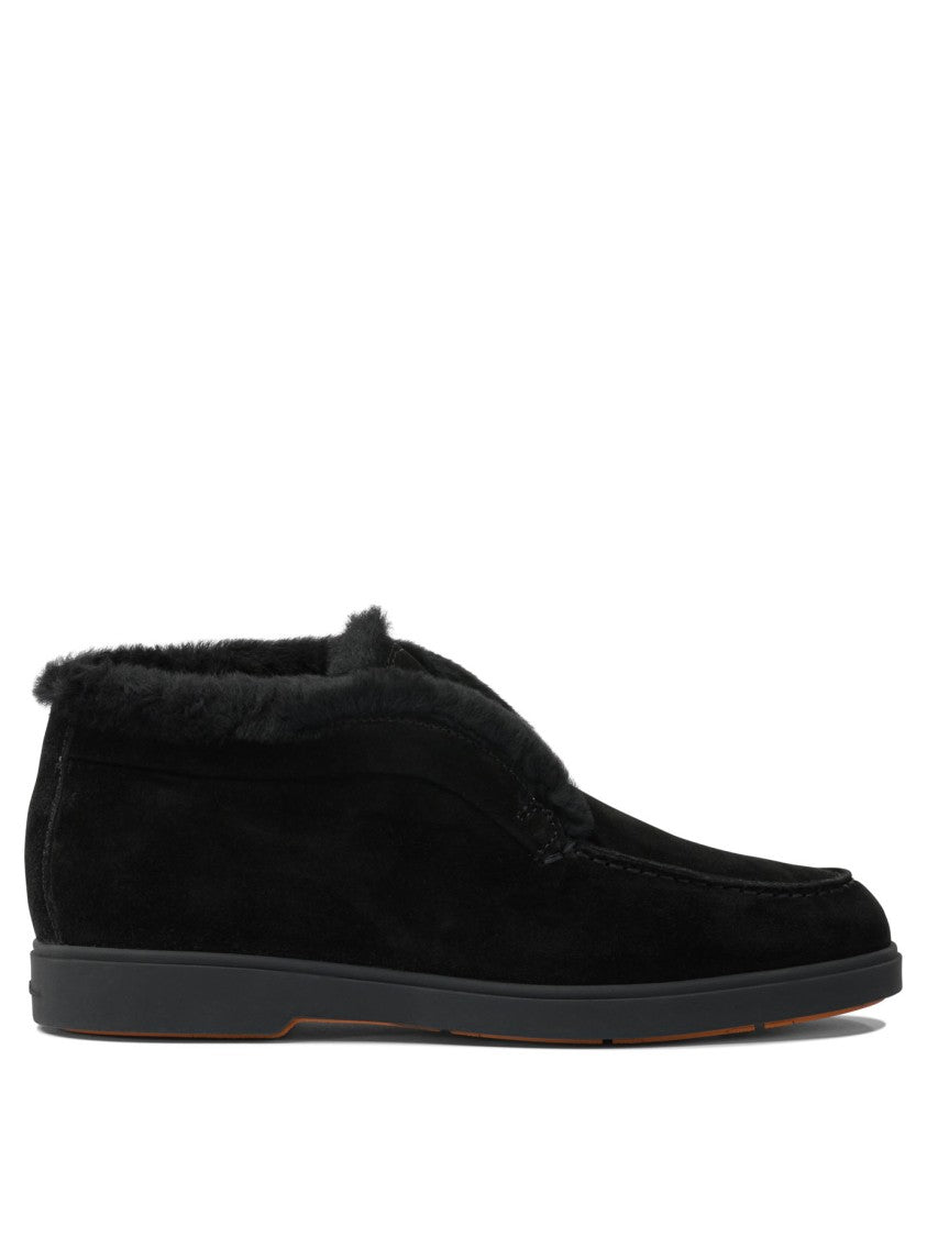 Santoni "Desert" Ankle Boots With Fur