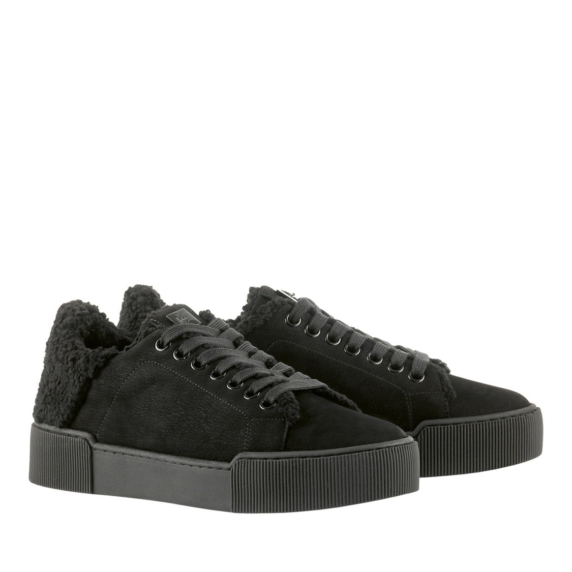 Högl Black Fluffy Nubuck Wedge Sneakers