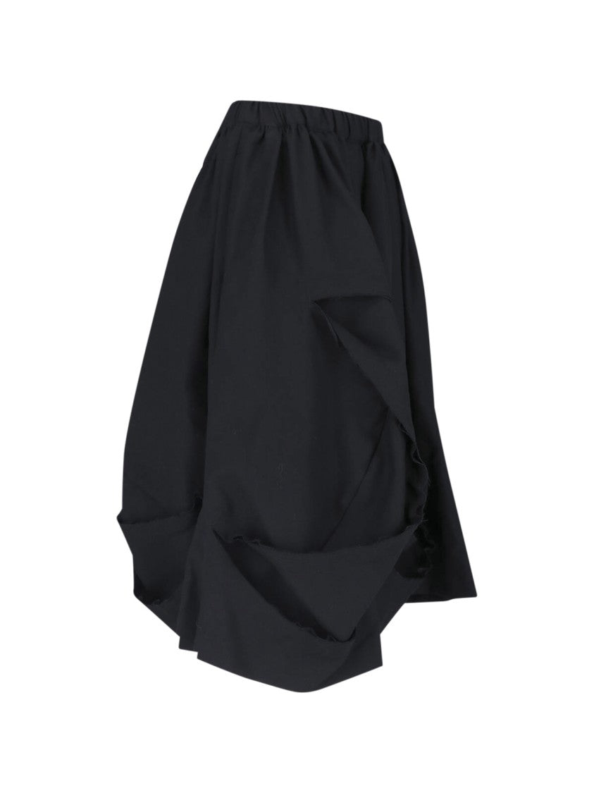 Cdgcdg Black Gathered Draped Sculptural Skirt