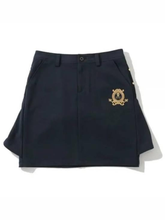 Mark&Lona Structured Black Mini Skirt With Emblem Detail