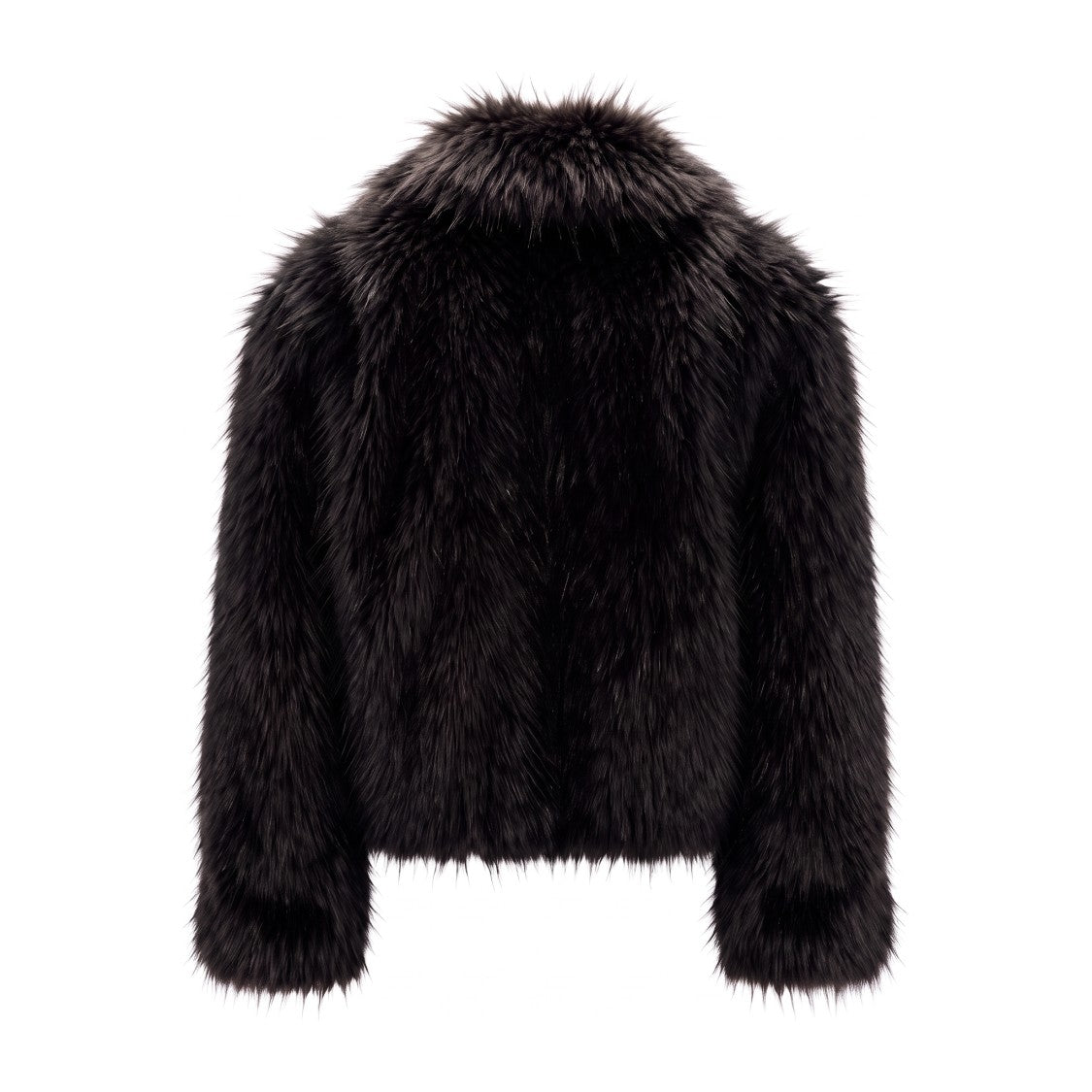Mackage Black Oversized Wool Insert Faux Fur Jacket