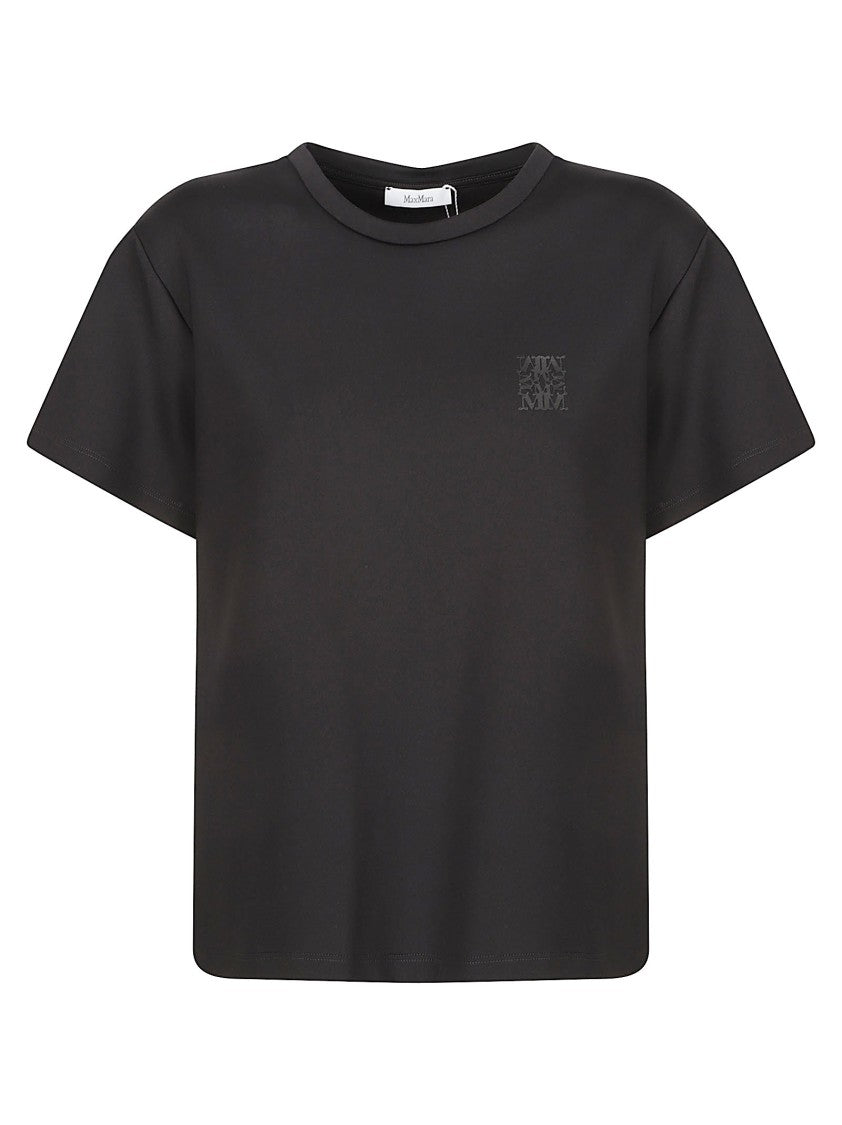 Max Mara Boxy Short-Sleeved Top With Tonal Logo Detail