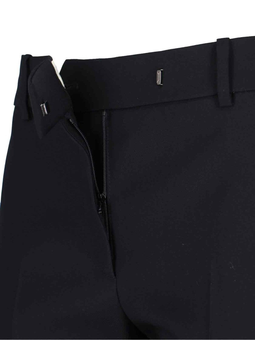 Alexander Mcqueen High-Waisted Black Wool Palazzo Pants