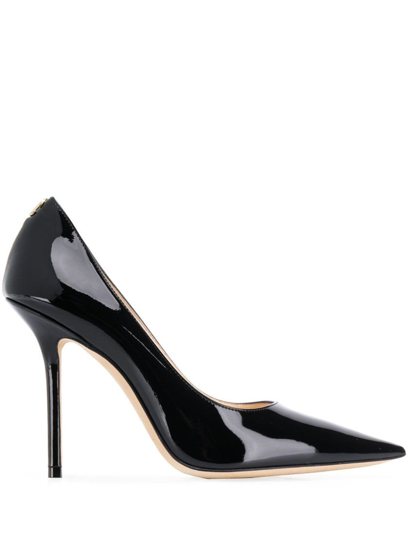 Jimmy Choo Black Pointed-Toe Patent Leather Pumps