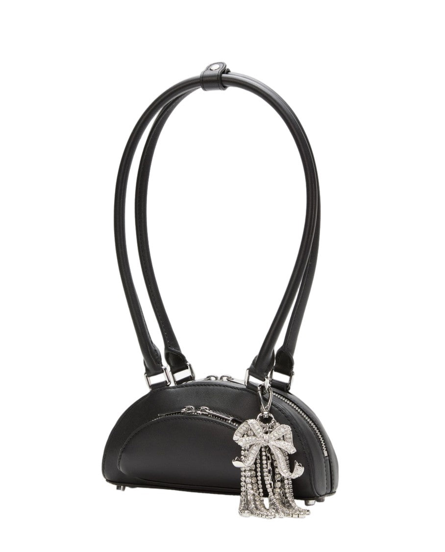 Self-Portrait Mini Shoulder Bag In Smooth Leather With Decorative Charm