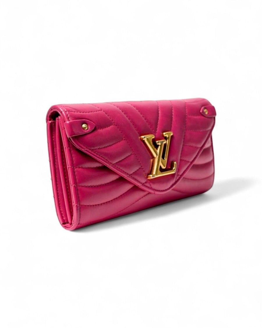 Louis Vuitton Limited Edition New Wave Wallet In Fuchsia Leather