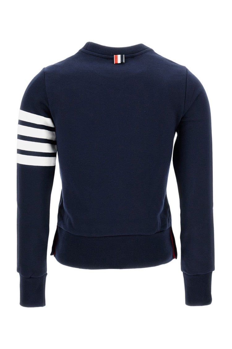 Thom Browne Navy Blue Engineered 4-Bar Cotton Crewneck Sweatshirt