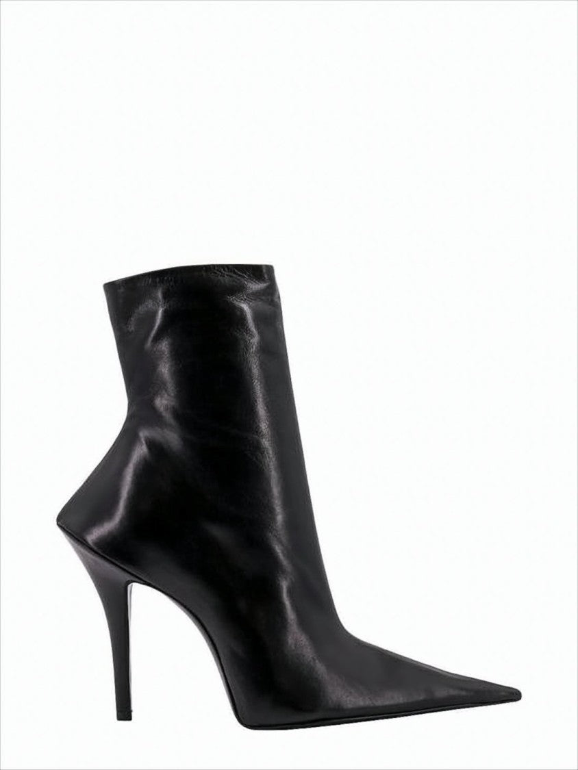 Balenciaga Pointed Toe Ankle Boots With Stiletto Heel And Side Zipper