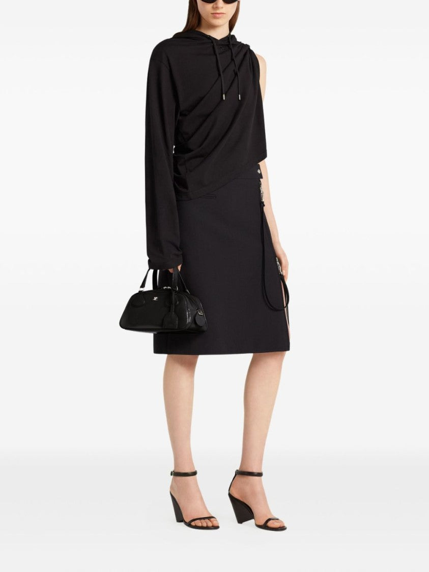 Courrèges Structured Black Leather 'Friday' Tote