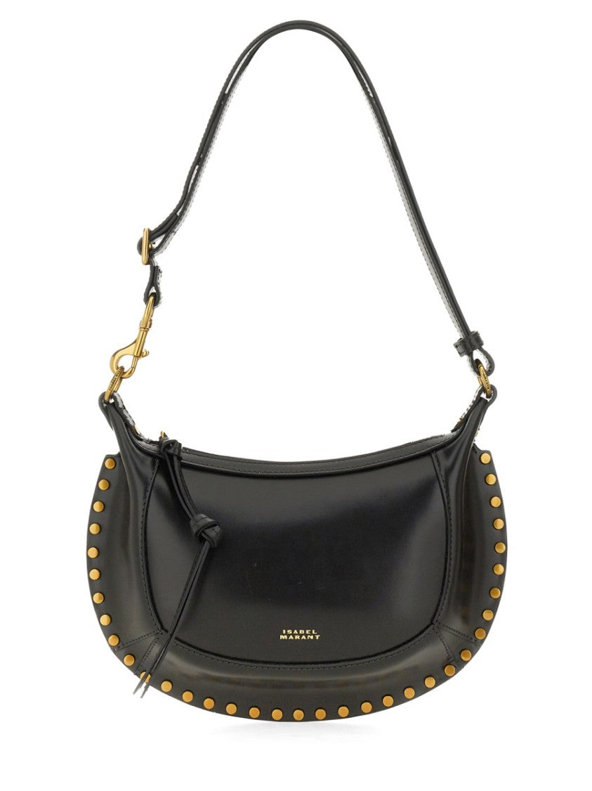 Isabel Marant Oskan Moon Crescent Studded Leather Shoulder Bag