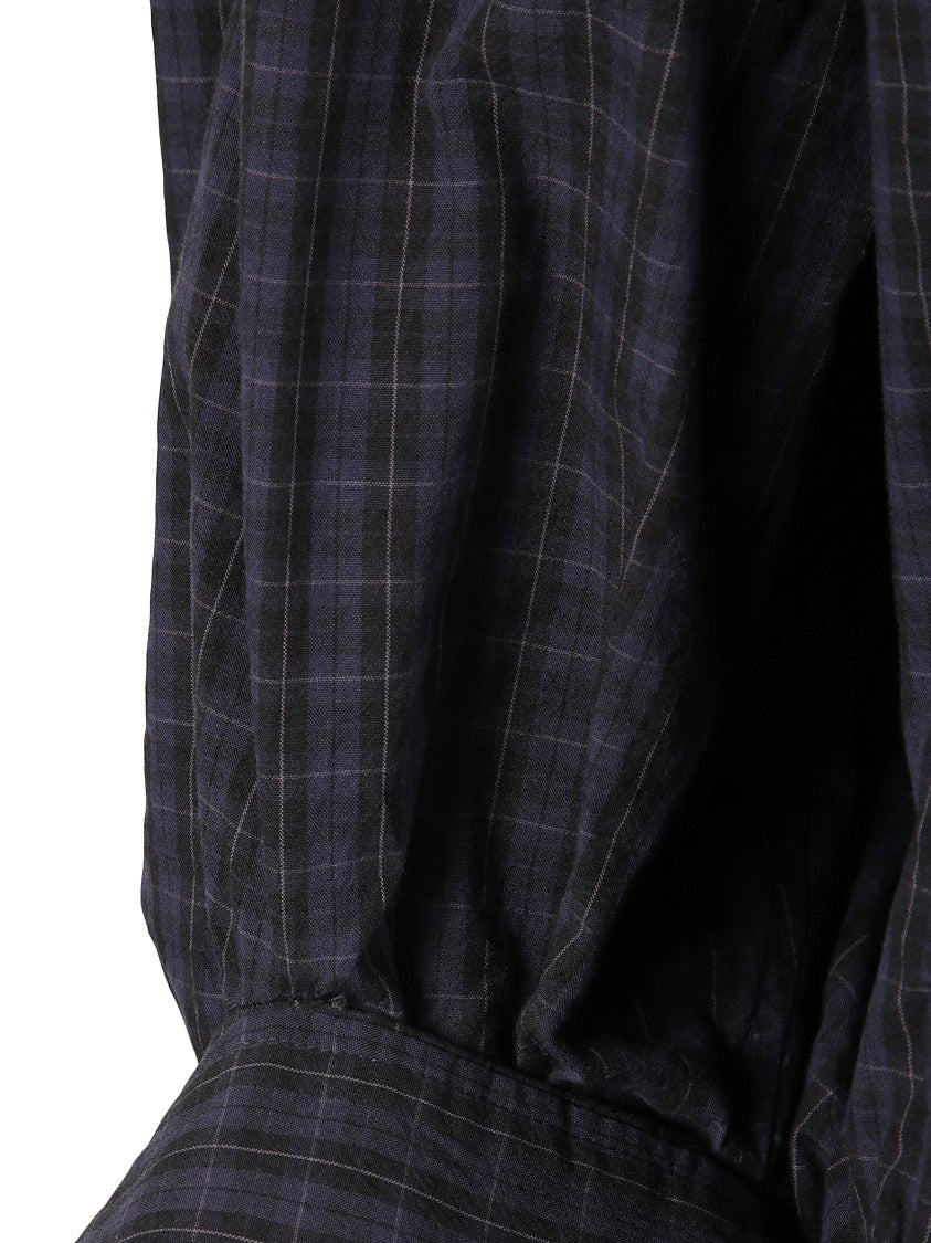 Alexander Wang Cropped Checkered Shirt With Puff Sleeves