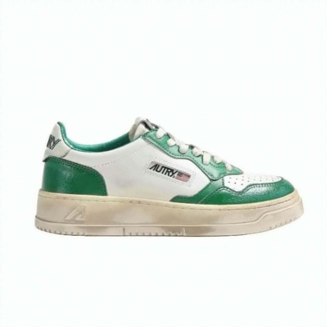 Autry Vintage-Inspired Low Leather Sneakers With Retro Accents