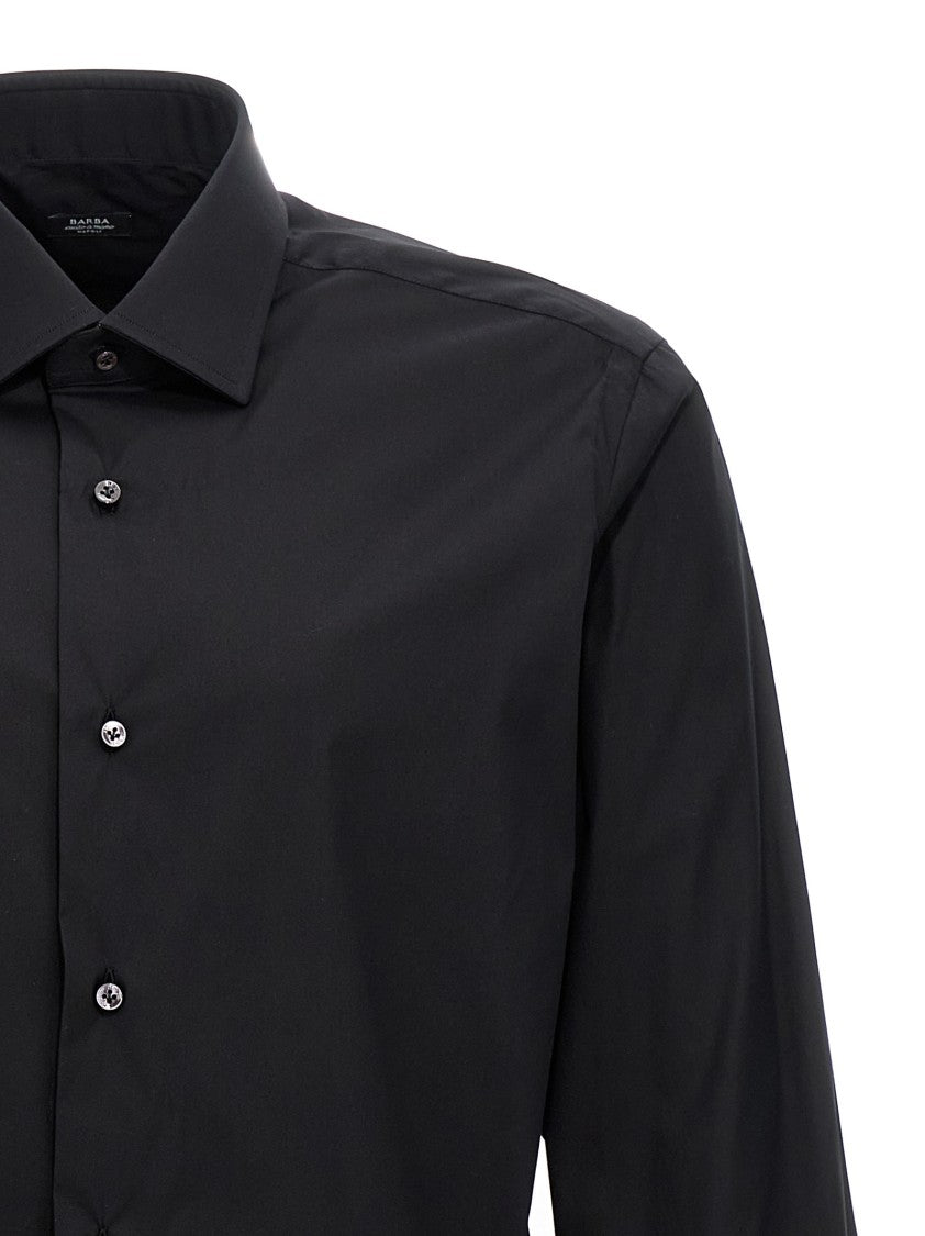 Barba Tailored Stretch Cotton Blend Poplin Shirt