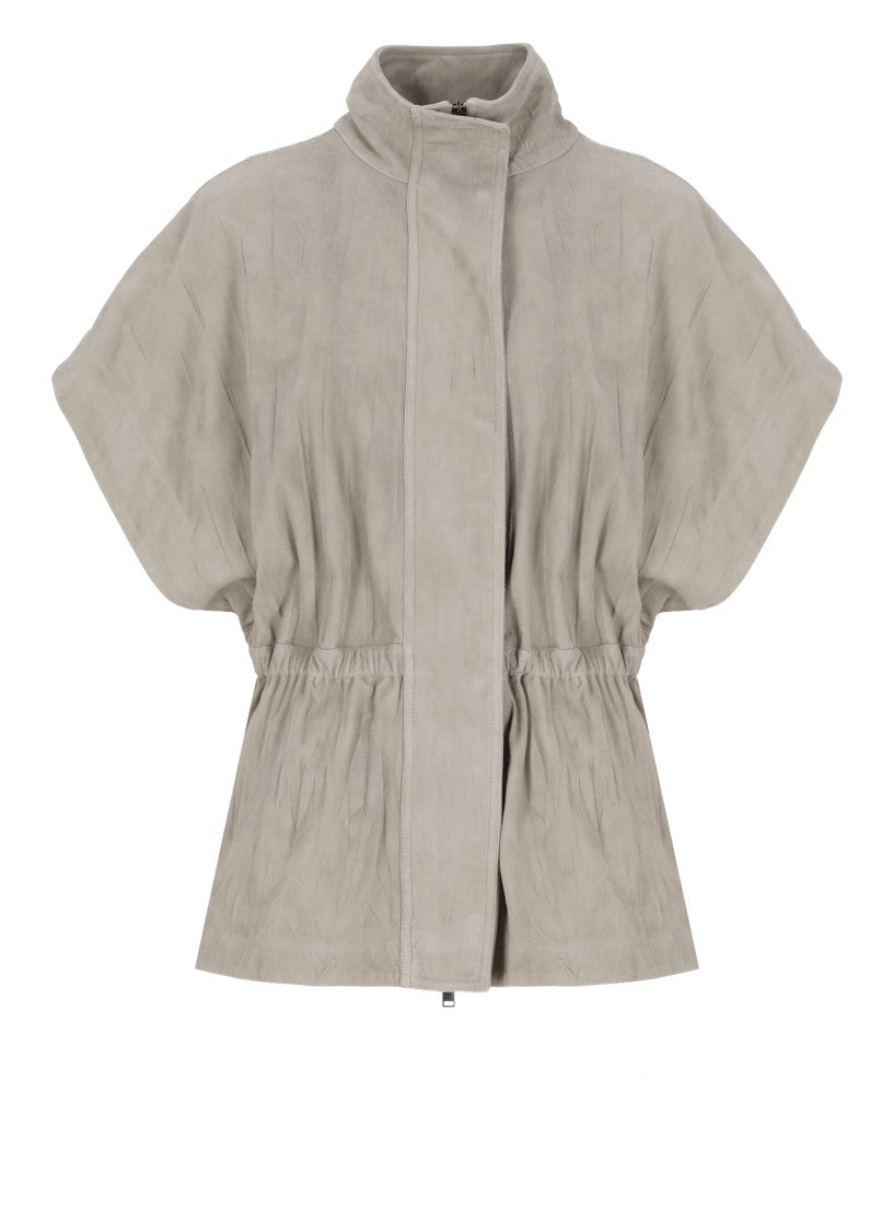 Fabiana Filippi Grey Suede Leather Vest