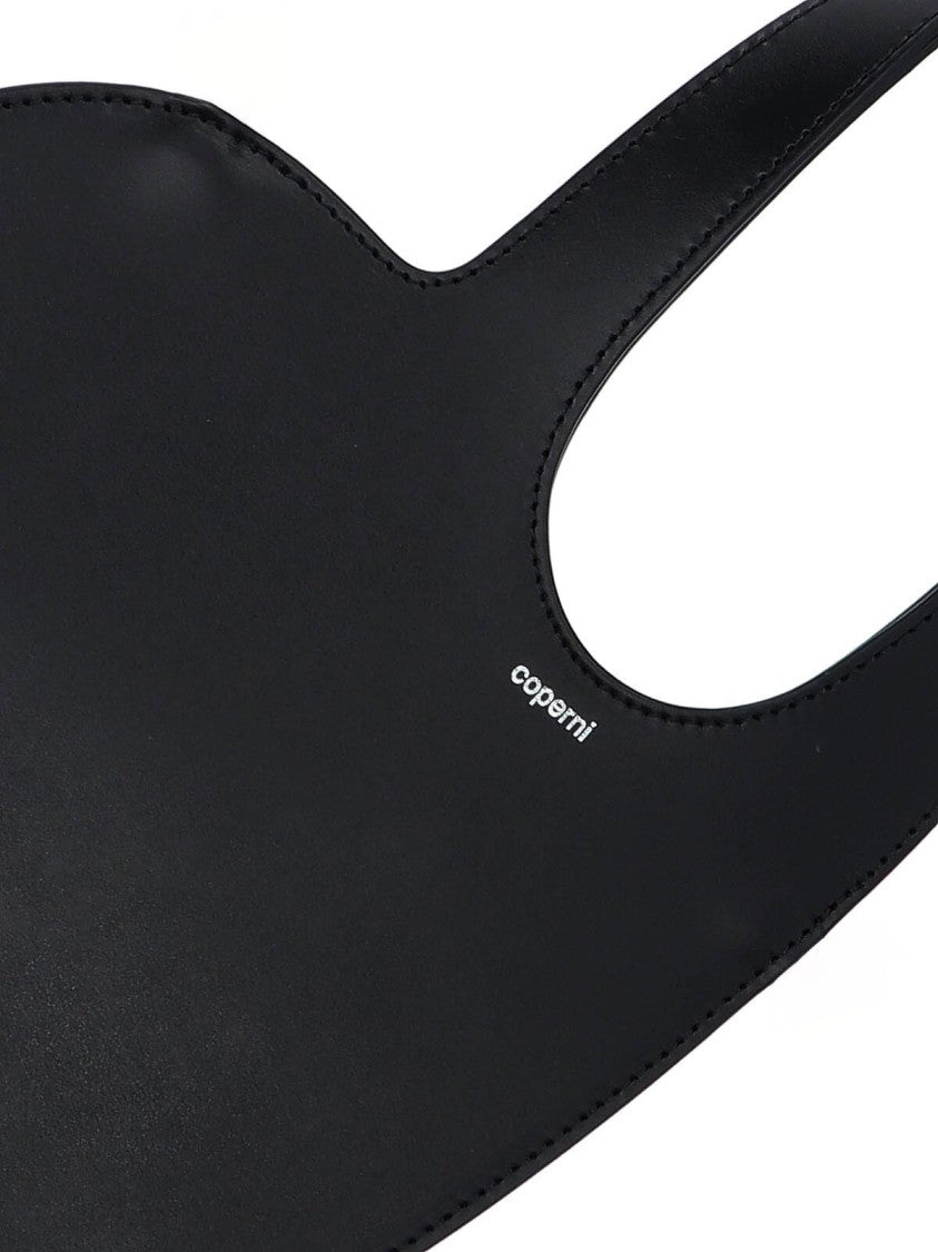 Coperni Heart-Shaped Black Calf Leather Tote Bag