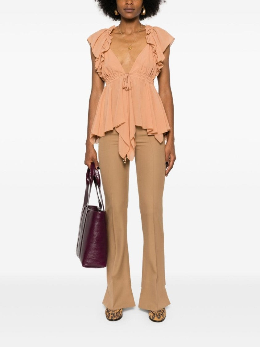 Chloé Pintuck Bootcut Trousers