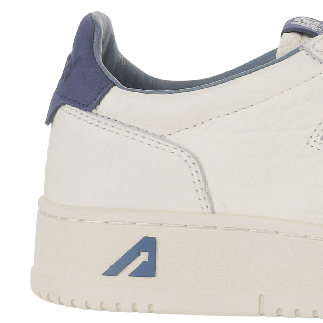 Autry Navy Contrast Heel Leather Sneakers