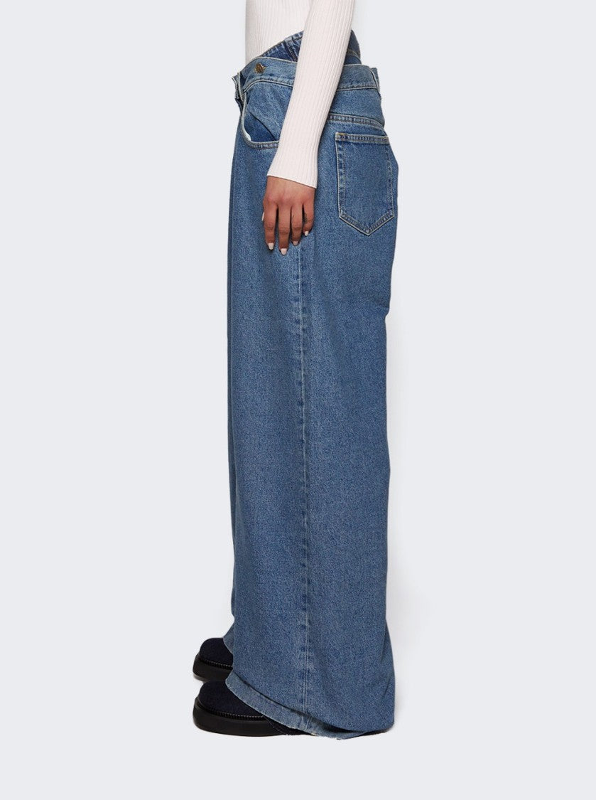 The Attico Denim Long Pants Light Blue