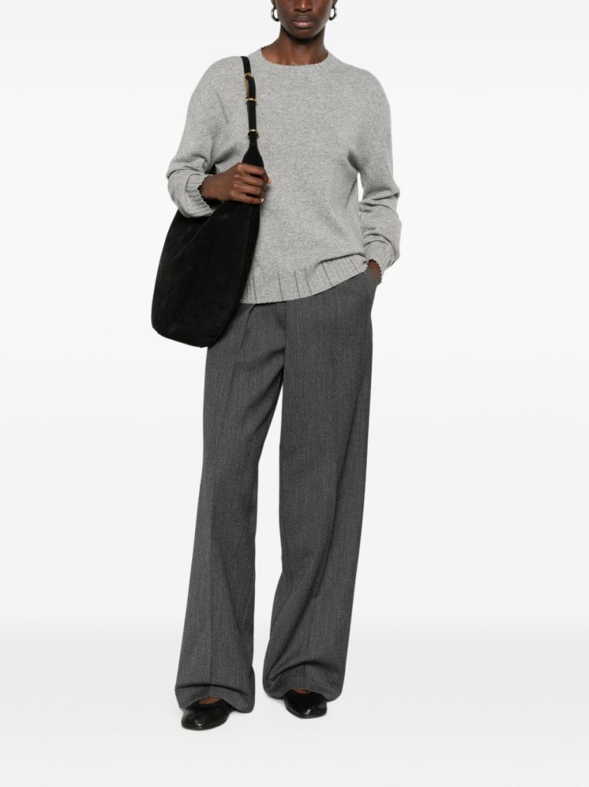 Fabiana Filippi Wide-Leg Textured Vertical Seams Trousers