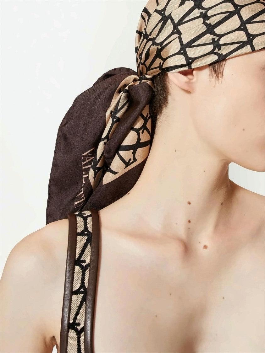 Valentino Garavani Silk Square Scarf With Abstract Pattern