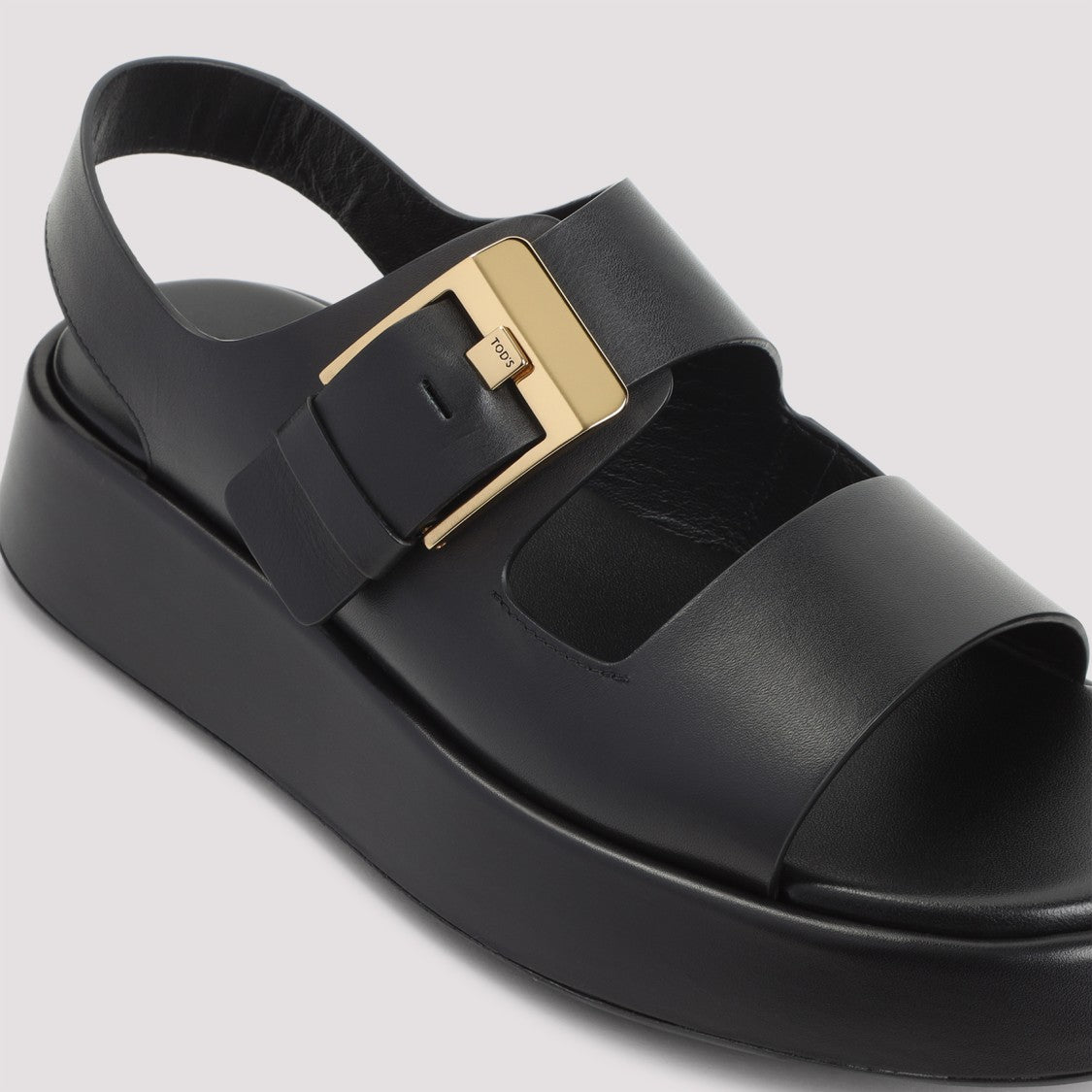 Tod's Black Calf Leather Sandals