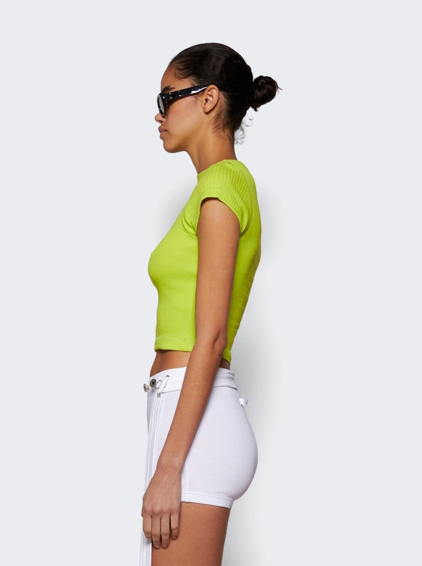 Jean Paul Gaultier Cropped Patch T-Shirt Lime