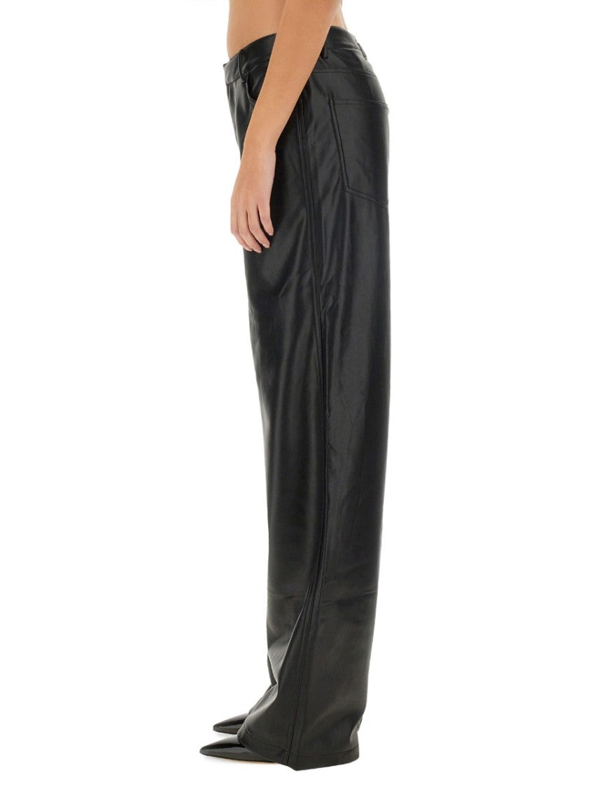 Rotate Wide Leg Faux Leather Pants