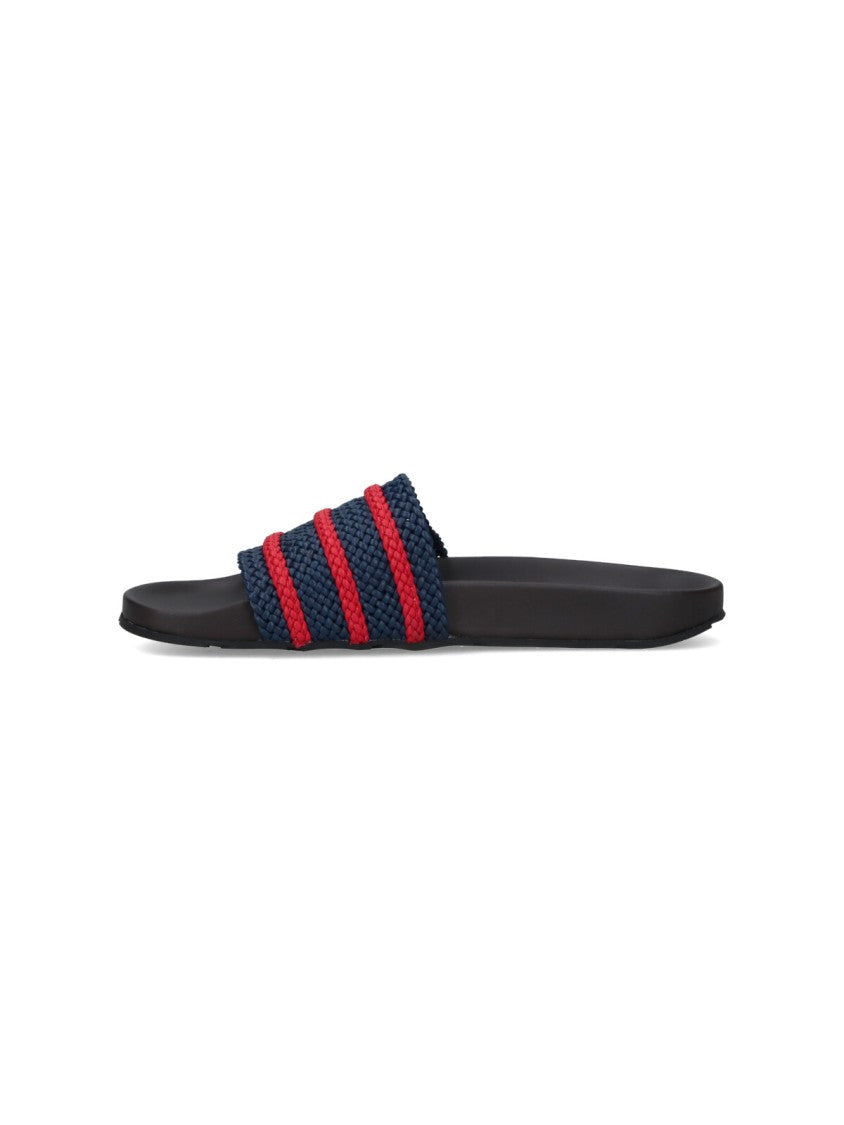 Adidas X Wales Bonner "Adilette" Slides, In Blue Fabric, Dark Tone