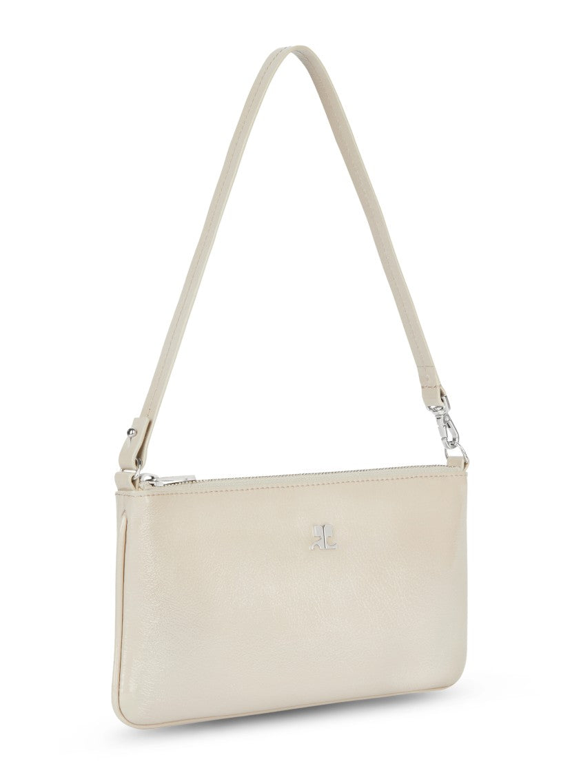 Courrèges Rectangular Smooth Leather Pouch With Zipper Closure