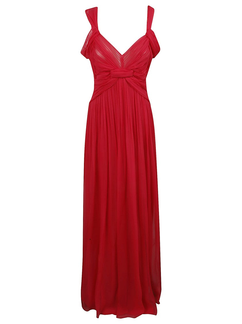 Alberta Ferretti Fluid Organic Silk Chiffon Maxi Dress