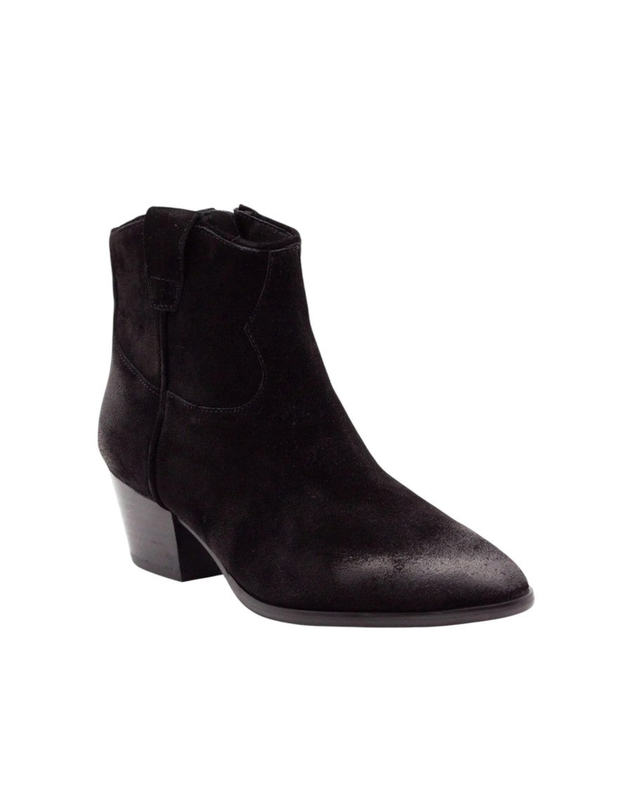 Ash Dark Brown Suede Zip Ankle Boots