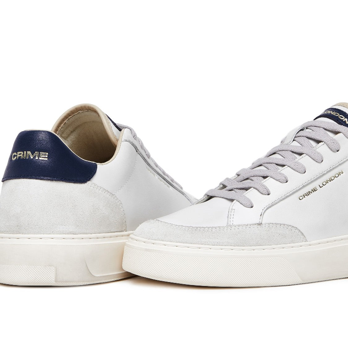 Crime London Eclipse Sneakers In Soft White Leather
