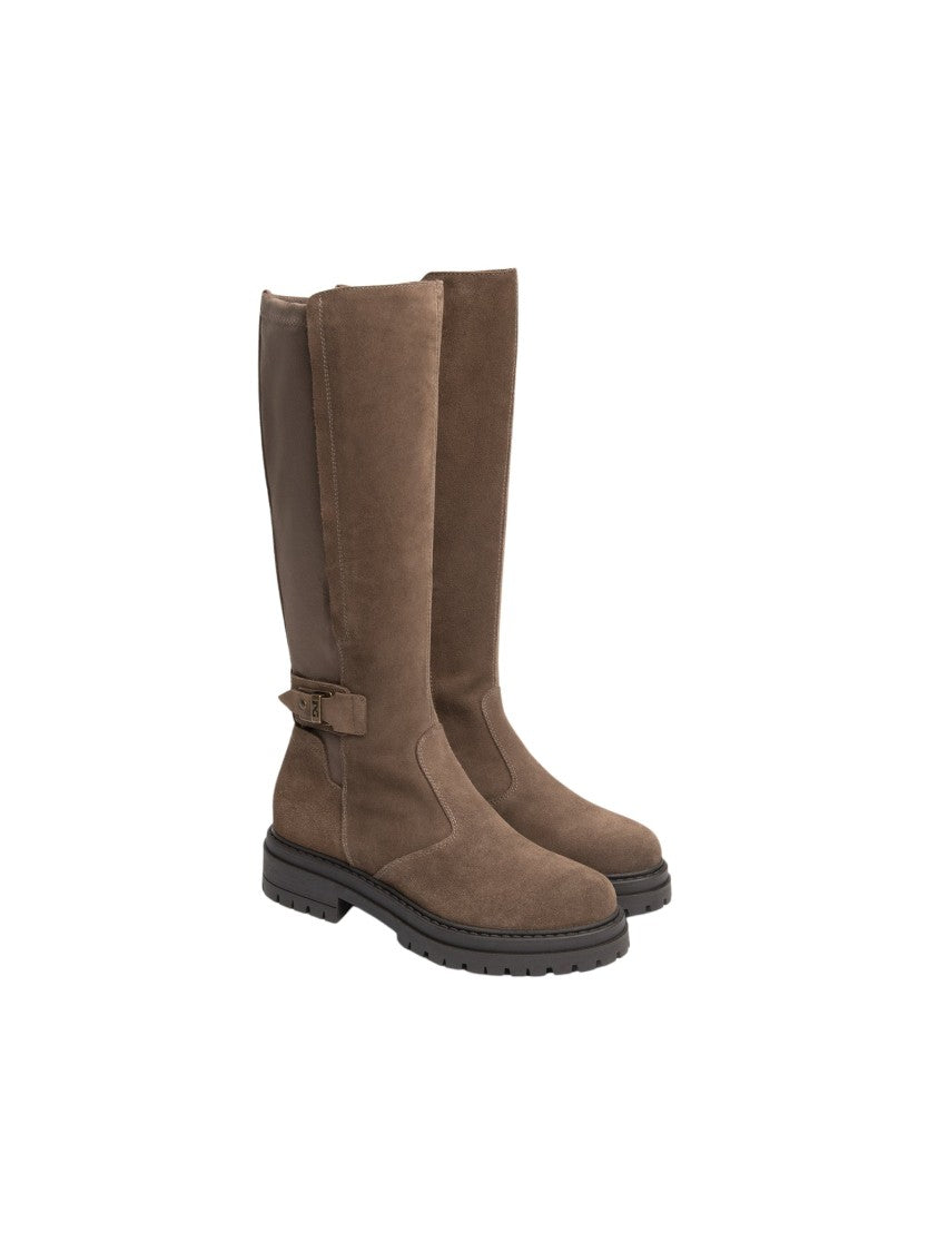 Nero Giardini Alcantara Spago Leather Technical Ankle Boots